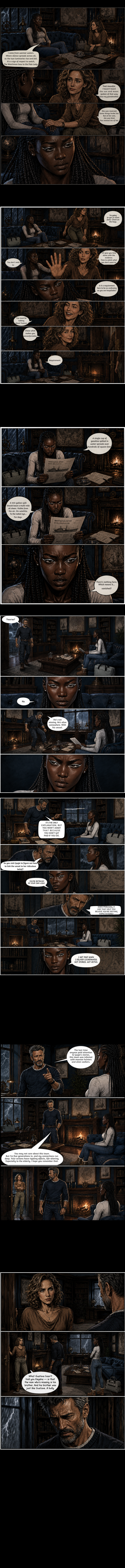 The Deep End of Black Pines, Issue 1: The Cold Contract, Part 5, The Woodrows, strip 3